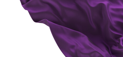 3d render of abstract purple cloth falling.