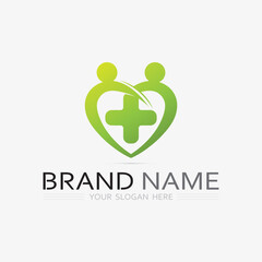 hospital and health care logo design vector cross logo design graphic