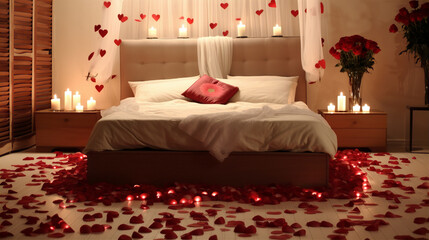 Love's Retreat: A Valentine's Day Sanctuary Adorned with Roses and Hearts
