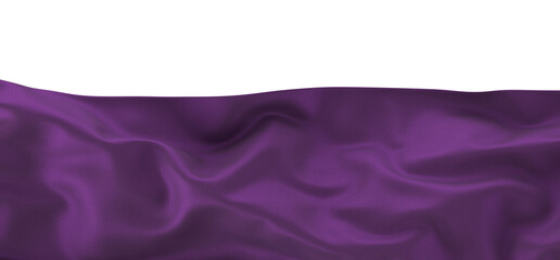 3d render of abstract purple cloth falling.