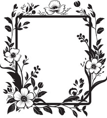 Timeless Floral Encircle Decorative Black Emblem Whispering Bloom Flourish Black Floral Icon
