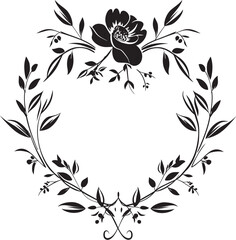 Serenade in Bloom Bouquet Vector Icon Design Artistic Bloom Cascade Floral Frame Logo