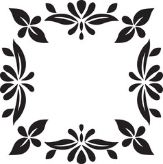 Geometric Blossoms Vector Logo with Florals Tiled Petal Mosaic Black Floral Icon