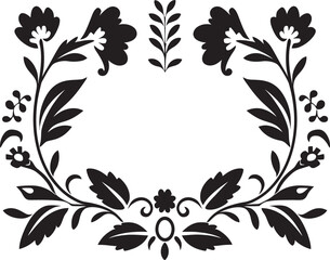 Floral Mosaic Vector Logo with Black Tiles Structured Blooms Geometric Floral Design