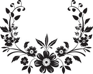 Tessellated Florals Vector Tile Design Intricate Geometry Black Floral Emblem