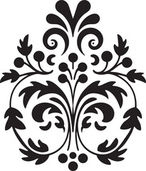 Petal Mosaic Black Tile Floral Icon Structured Blooms Geometric Floral Design