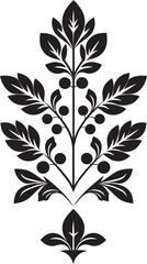Petal Harmony Black Floral Emblem Geometric Elegance Floral Vector Tile Design