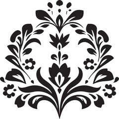 Tessellated Beauty Black Floral Tile Icon Structured Garden Vector Tile Design