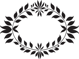 Patterned Geometry Black Floral Emblem Tessellated Florals Vector Tile Icon