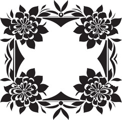 Geometric Blossom Vector Floral Pattern Floral Symmetry Black Emblem Design