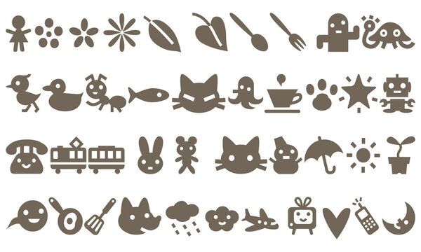 Kids doodle icon collection