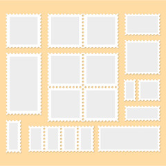 stamp postage stamp mail with shadow and border