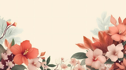 Cute flower border background, decorative floral background pattern, PPT background