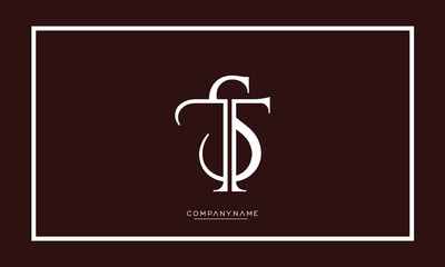 TS or ST Alphabet letters initial logo monogram
