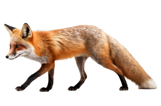 red fox on transparent background