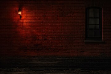 
red brick wall with light lamps