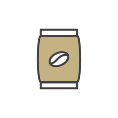 coffee bag icon. sign for mobile concept and web design. outline vector icon. symbol, logo illustration. vector graphics.