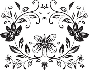Elegant Noir Bouquets Intricate Floral Logo Icons Noir Petal Whispers Handcrafted Black Vector Emblem Designs