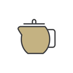 moca pots icon. sign for mobile concept and web design. outline vector icon. symbol, logo illustration. vector graphics.