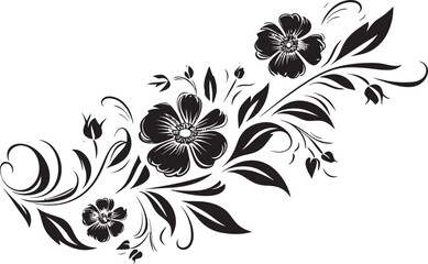 Noir Gardenia Sketches Hand Drawn Black Floral Vectors Ink Noir Bouquet Monochrome Floral Logo Icon Design