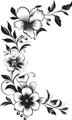 Obraz premium Monochrome Floral Elegance Noir Emblematic Sketches Ink Noir Garden Stories Intricate Black Floral Icons