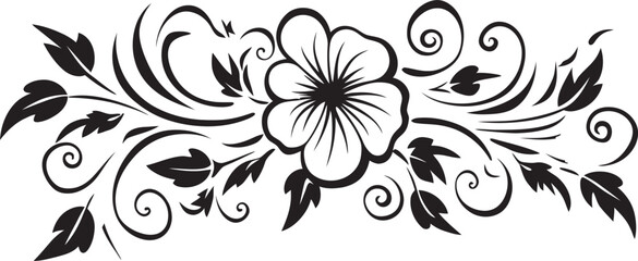 Noir Garden Whimsy Inked Floral Emblem Designs Moody Inked Botany Hand Drawn Noir Vector Icons