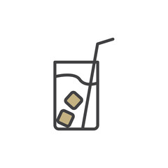 ice coffee icon. sign for mobile concept and web design. outline vector icon. symbol, logo illustration. vector graphics.