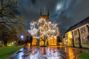 Blackburn Cathedral, Lancashire UK on Christmas Day - obrazy, fototapety, plakaty