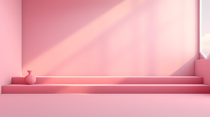 Abstract pink dream empty room