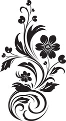 Ethereal Handcrafted Bouquet Vector Logo Design Fluid Botanical Outline Black Logo Icon