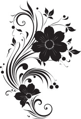Handcrafted Vine Detail Vector Logo Icon Floral Noir Elegance Iconic Vector Design