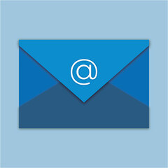 Email icon with blue color and blue background