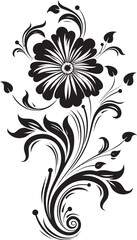 Fluid Botanical Outlines Black Logo Icon Artistic Hand Rendered Creations Elegant Logo Detail