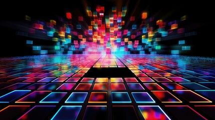 dj dance floor with colored lights,