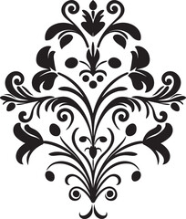 Whimsical Noir Essence Hand Drawn Vector Emblem Elegant Botanical Intricacies Black Iconic Design