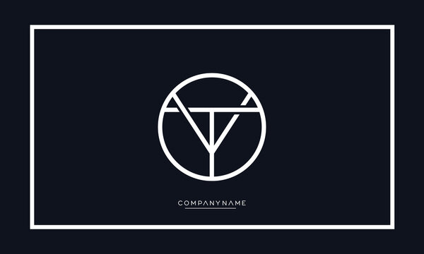 Alphabet letters TY or YT logo monogram
