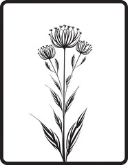 Graceful Hand Drawn Vines Black Vector Emblem Minimalistic Floral Outlines Iconic Logo Design