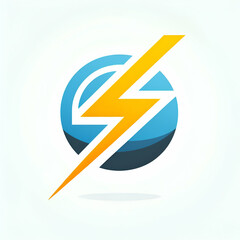 lightning energy bolt icon on white background 