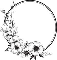Elegant Noir Petal Arrangement Minimalist Logo Minimalist Floral Design Sleek Black Emblem