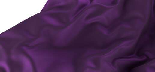 Smooth elegant purple cloth on transparent background