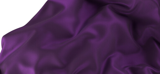 Smooth elegant purple cloth on transparent background