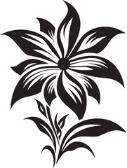 Modern Floral Essence Handcrafted Vector Icon Artistic Bloom Detail Minimalist Black Emblem