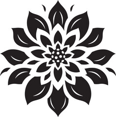 Fototapeta premium Clean Vector Petal Sketch Sleek Hand Drawn Icon Whimsical Artistic Flower Simple Black Emblem