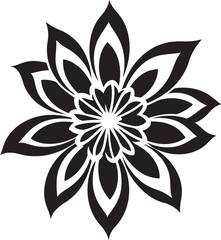 Fototapeta premium Artistic Bloom Detail Minimalist Black Emblem Minimalist Petal Sketch Elegant Hand Rendered Icon