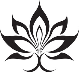 Sleek Single Bloom Hand Drawn Black Logo Icon Chic Vector Petal Sketch Simple Artistic Emblem