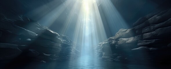 Obraz premium The light is shining down into the water
