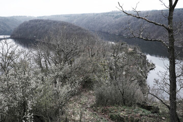 Dyje river panorama - Vranov water reservoir