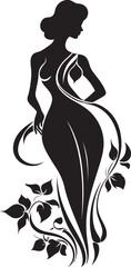 Whimsical Petal Radiance Vector Woman Icon Modern Flowered Persona Black Woman Emblem