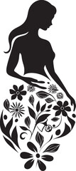 Whimsical Petal Radiance Vector Woman Icon Modern Flowered Persona Black Woman Emblem