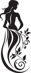 Sophisticated Floral Elegance Handcrafted Emblem Abstract Flora Fusion Black Artistic Body Emblem